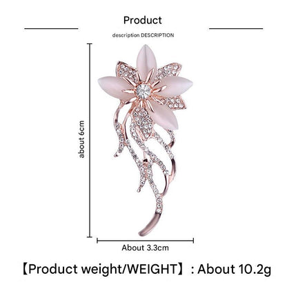 High-Quality Alloy Brooch with Gemstone - Unique Gift