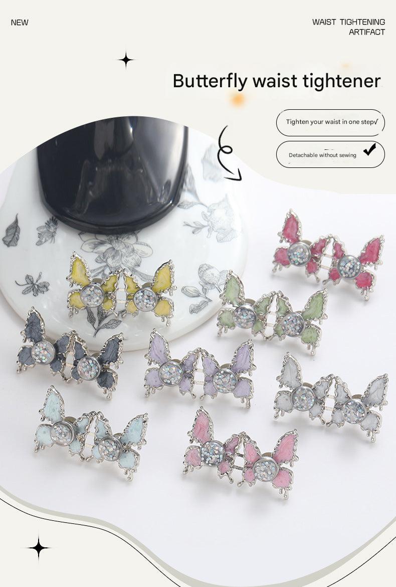 Adjustable Waist Butterfly Buckle with Rhinestones - Color Variety
