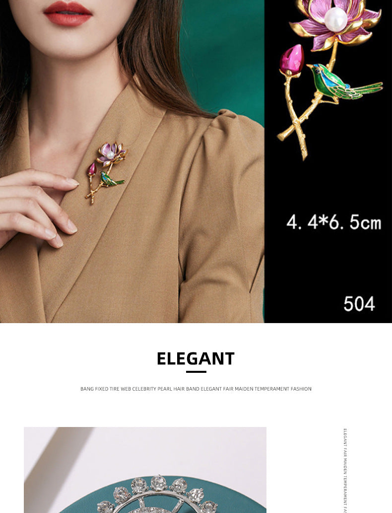 Trendy flower brooch in vibrant colors