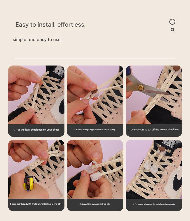 Versatile no-tie spring laces for various shoe styles