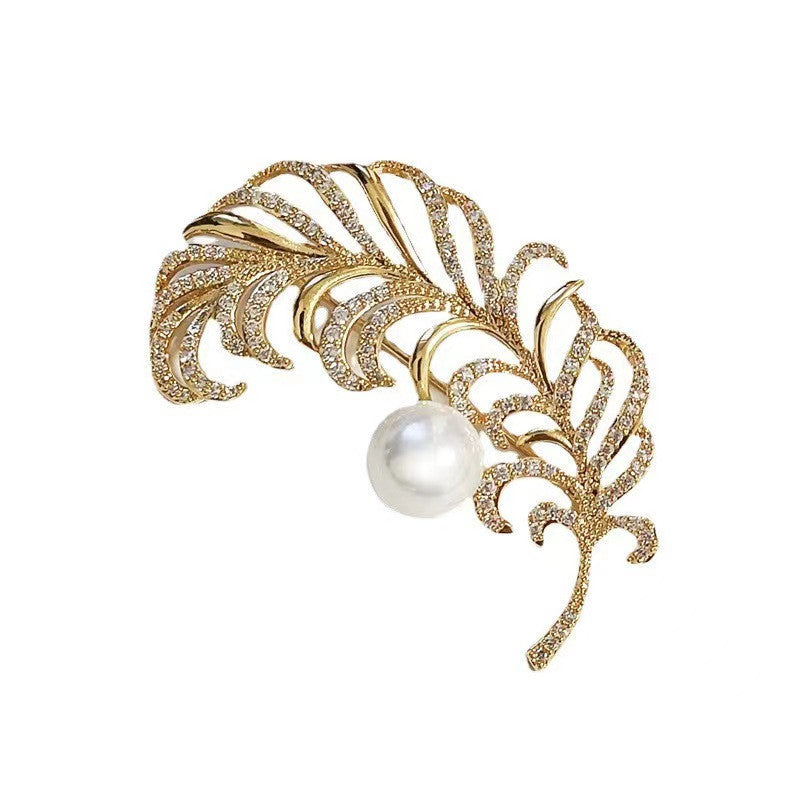 Fashion Brooch with Floral and Geometric Designs