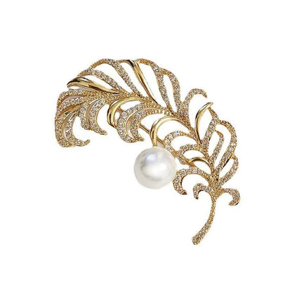 Fashion Brooch with Floral and Geometric Designs