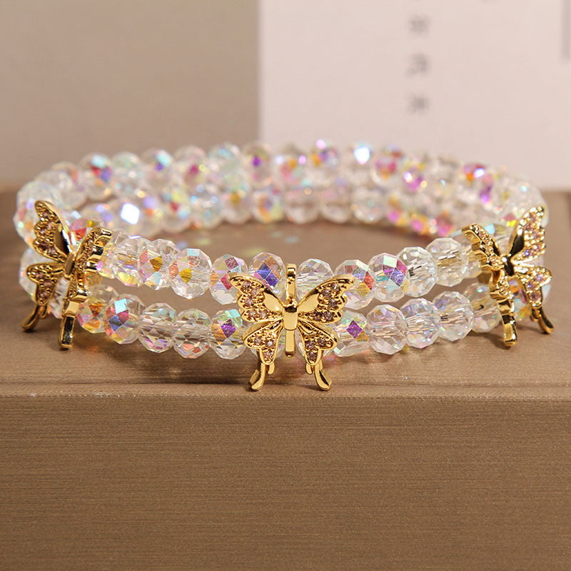 Women's Fashion Double Layer Bracelet - Flat Lay Image 8