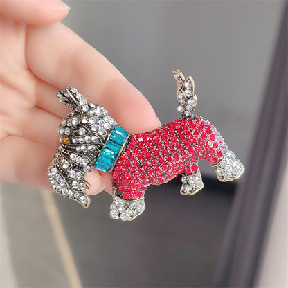 Trendy rhinestone dog brooch 6