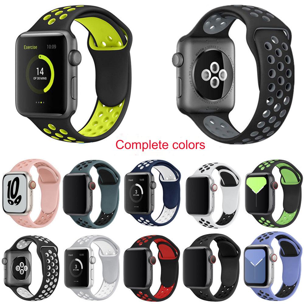 Dual Color Silicone Sport Band for Apple Watch Series 6, 7, 8, SE and Ultra - Comfortable & Durable