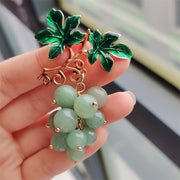Green Hanging Bead Grape - Brooch