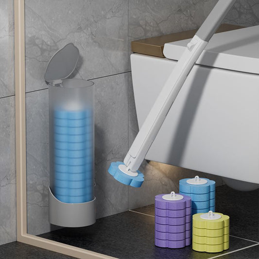Modern design toilet brush in use