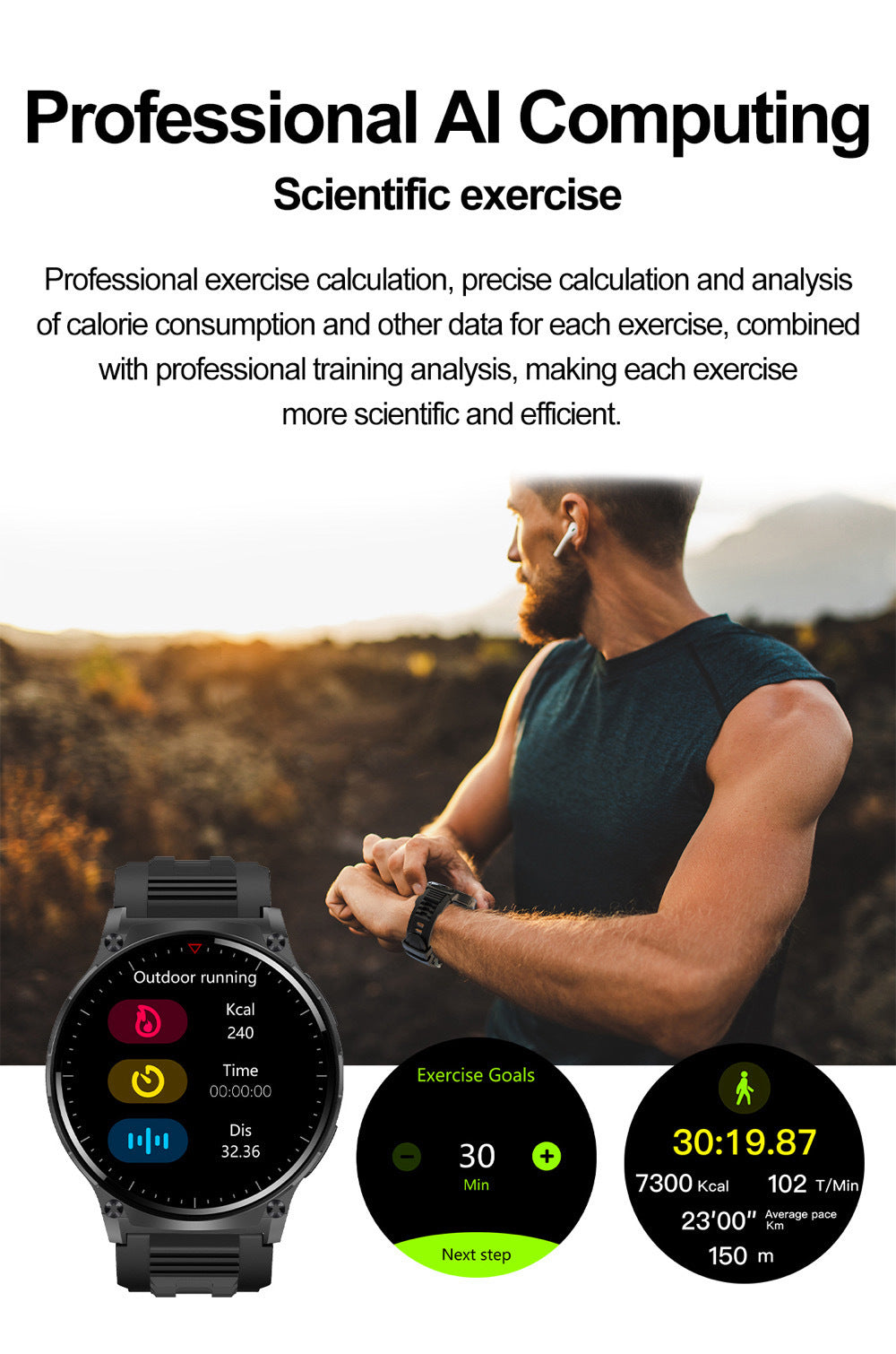 Round dial fitness tracker with IPS display - image 7