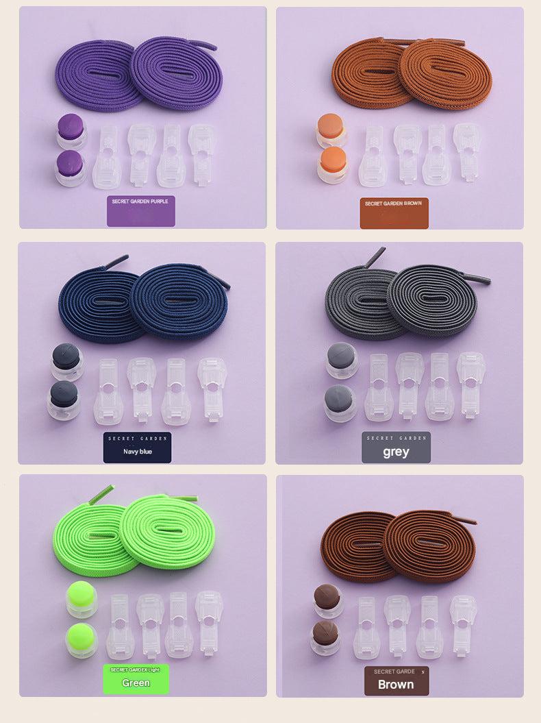 No-tie spring shoelaces for kids in vibrant colors