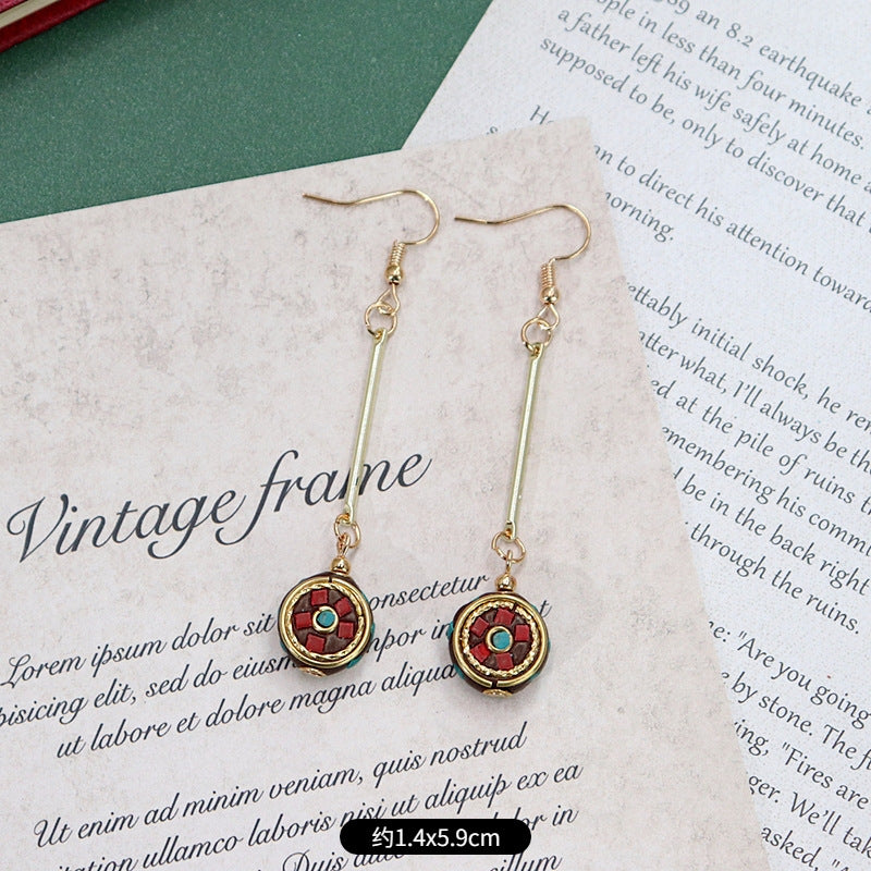 Nepalese design earrings vintage look 8