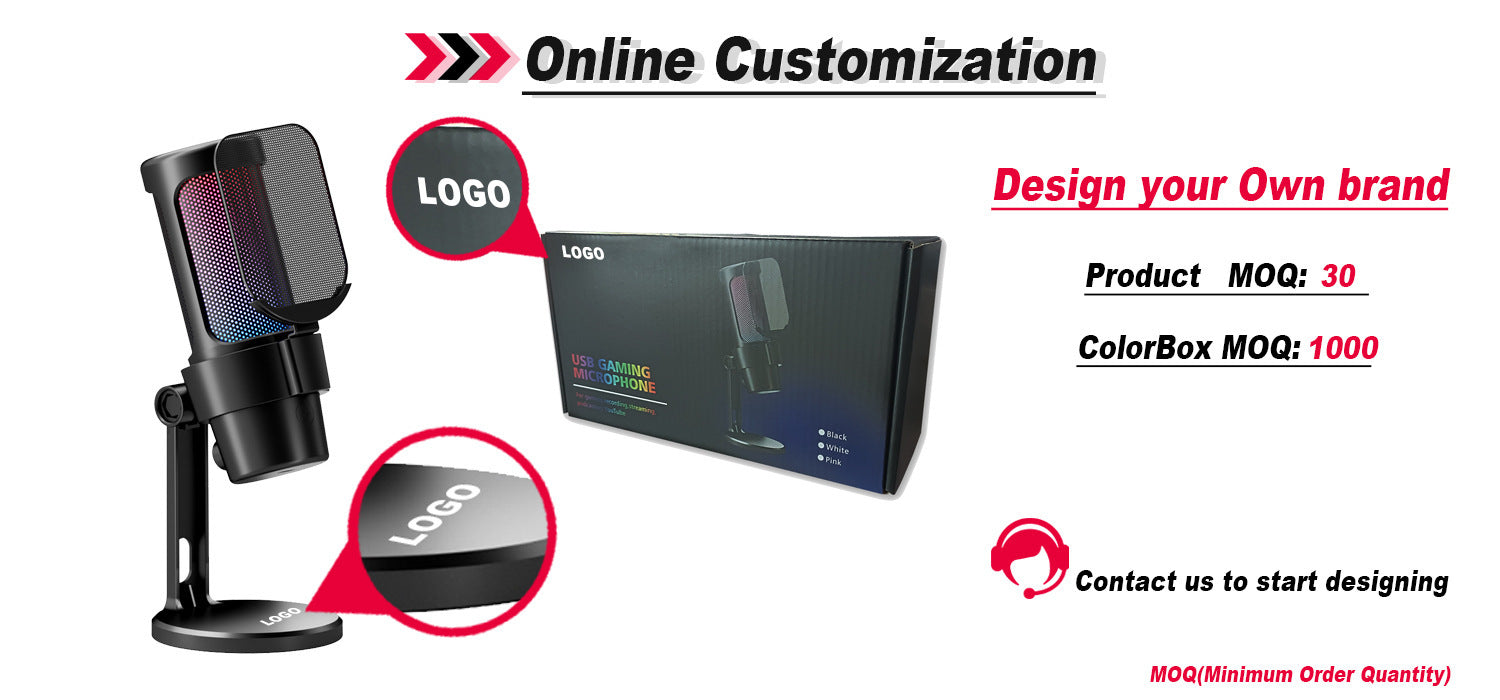 USB Live Streaming Microphone with Colorful Lights image 1
