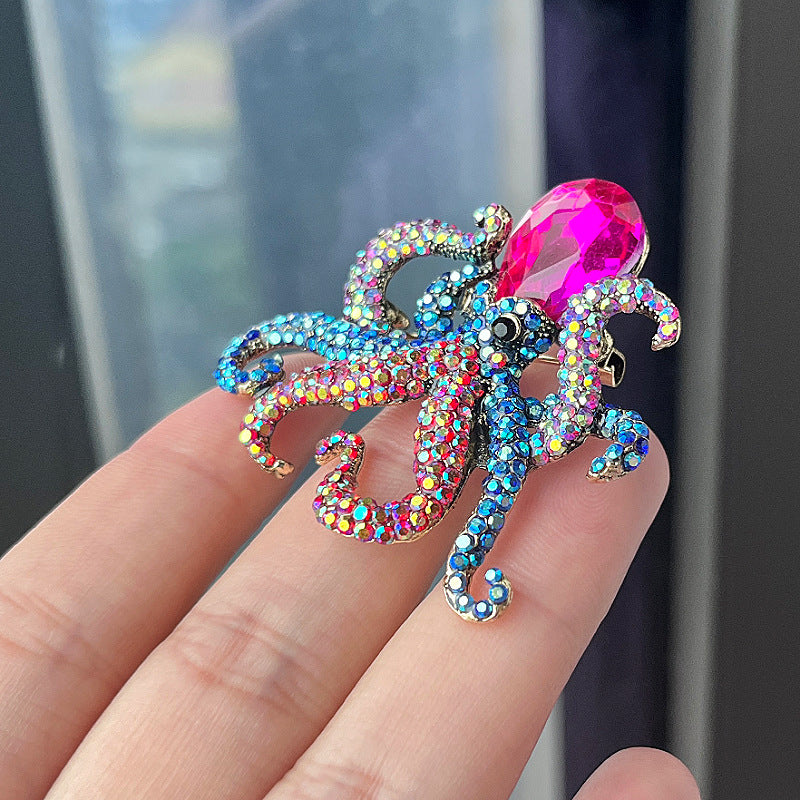 Women accessory octopus design brooch
