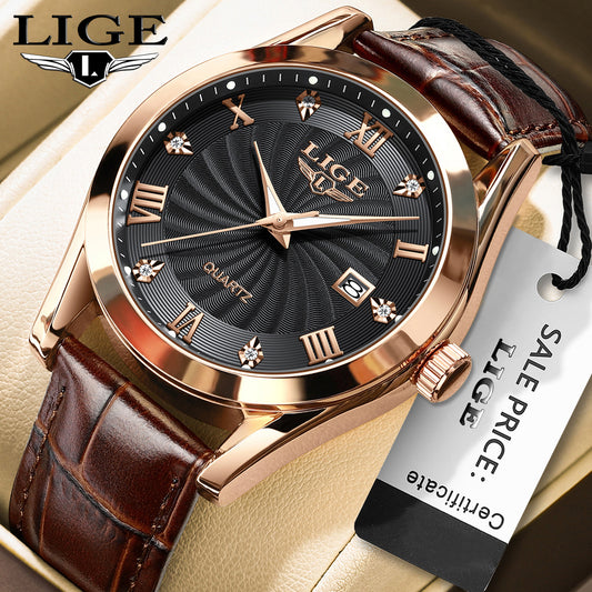 Waterproof men's business watch - angled view