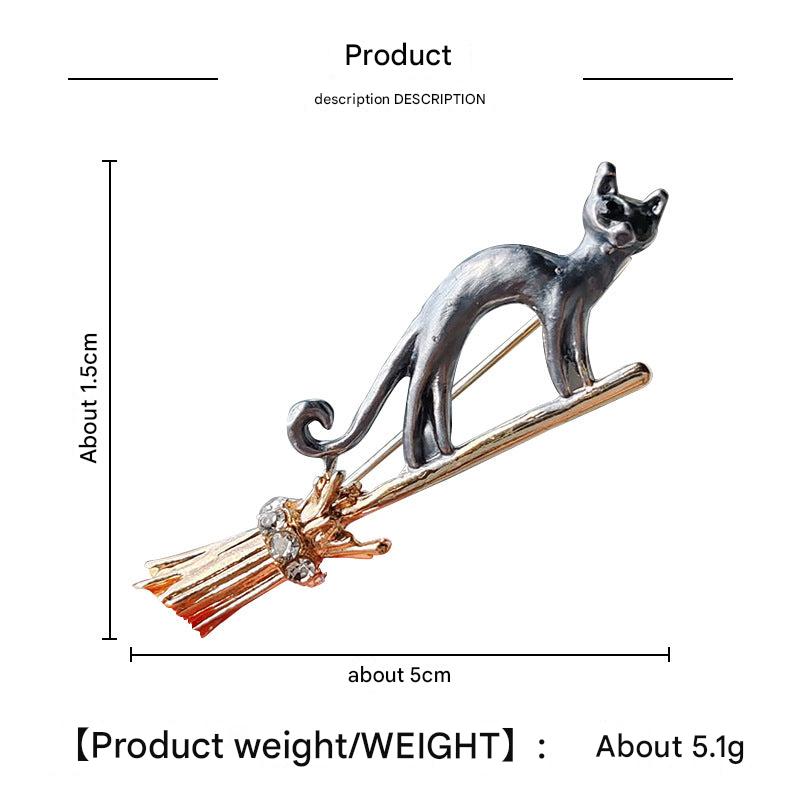 silver cat brooch accessory