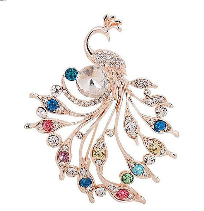 Colorful peacock pin accessory