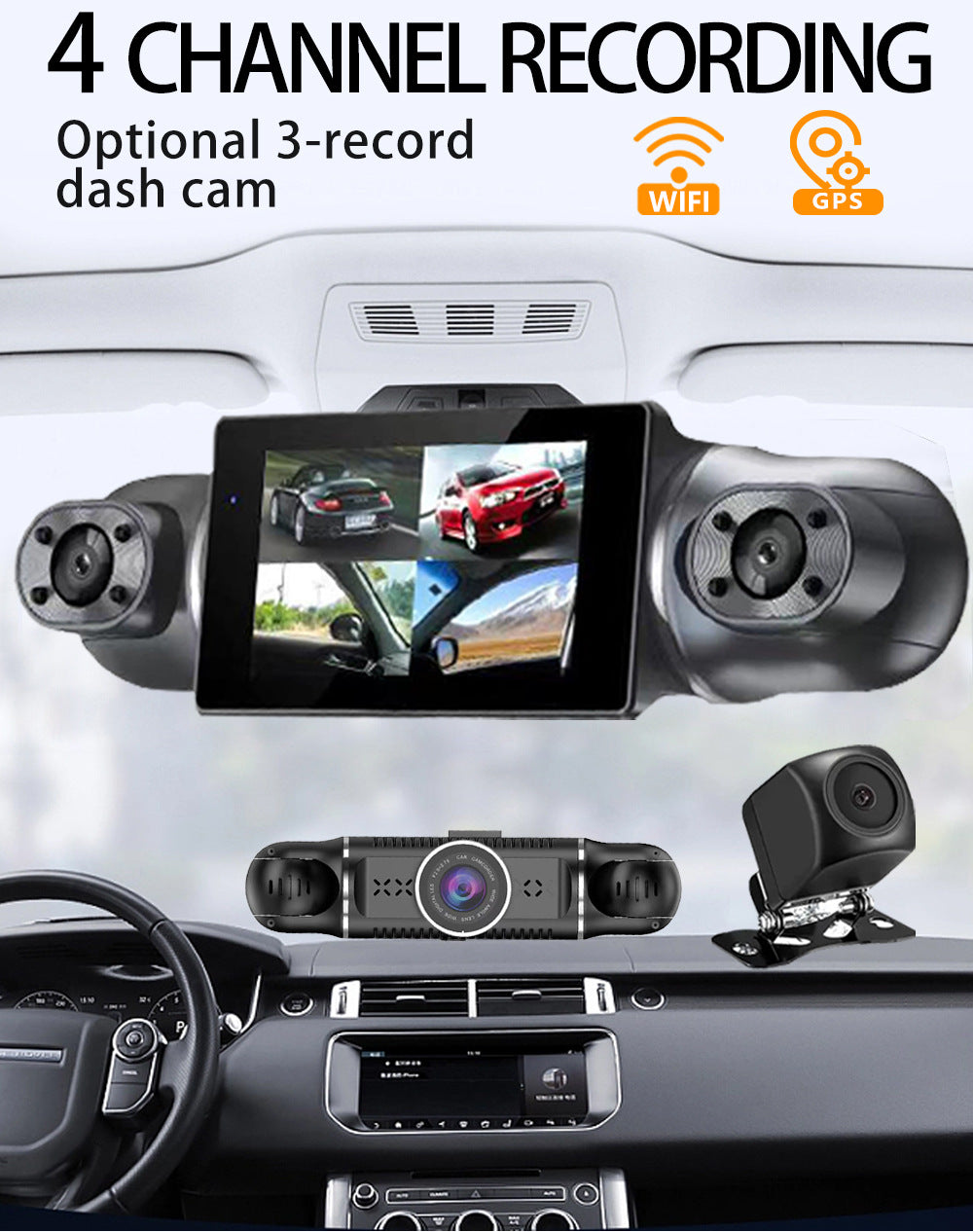 Yuecai 4-channel dash cam front view