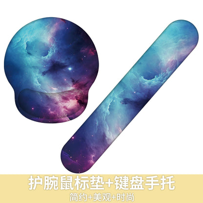 Custom Memory Foam Wrist Support Mouse Pad & Keyboard Rest for Ergonomic Comfort - Vibrant Designs