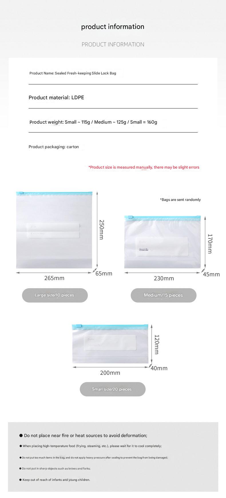 clear plastic freezer bags
