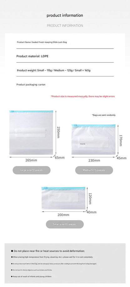 clear plastic freezer bags
