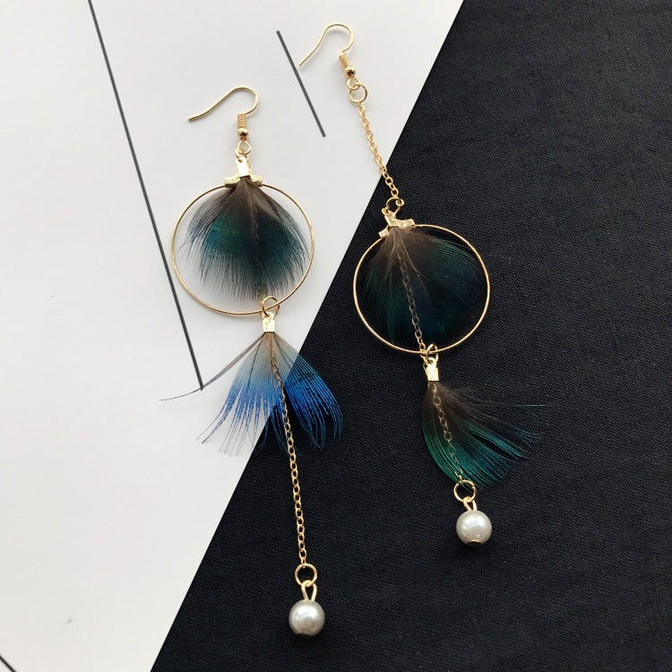 Colorful Feather Earrings Display - Image 8