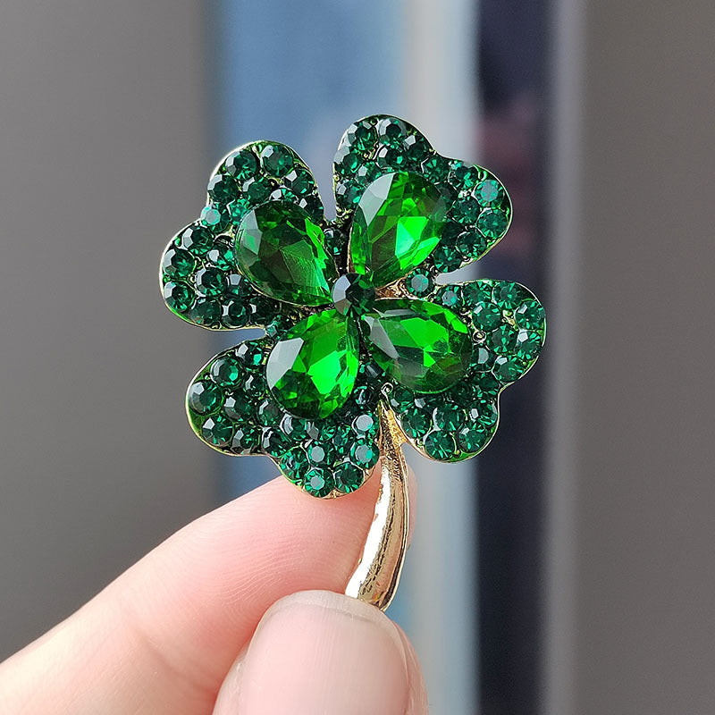 Elegant four-leaf clover pin