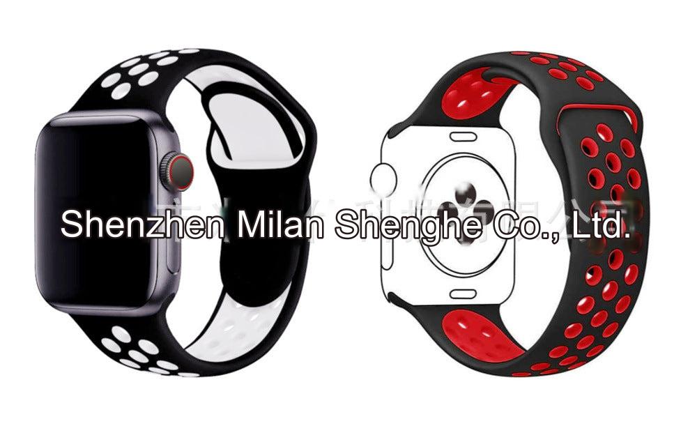 Dual Color Silicone Sport Band for Apple Watch Series 6, 7, 8, SE and Ultra - Comfortable & Durable