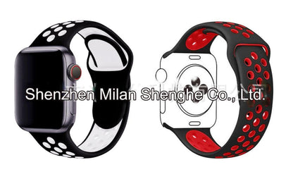 Dual Color Silicone Sport Band for Apple Watch Series 6, 7, 8, SE and Ultra - Comfortable & Durable