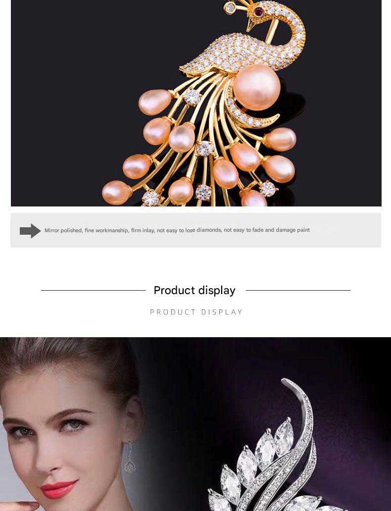 Elegant floral brooch pin for women