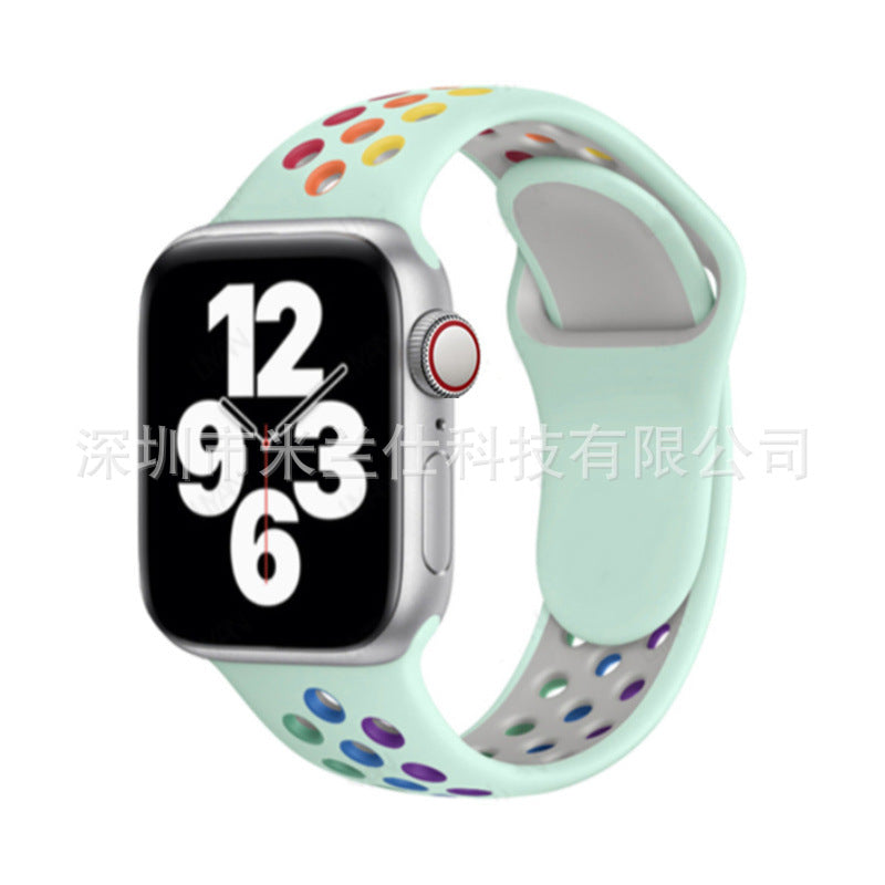 Dual Color Silicone Sport Band for Apple Watch Series 6, 7, 8, SE and Ultra - Comfortable & Durable