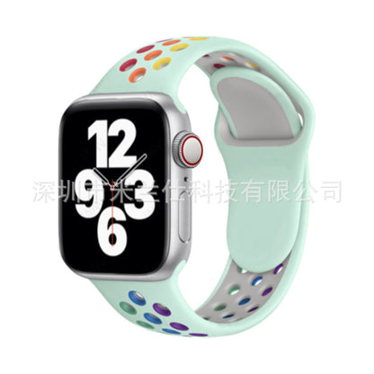 Dual Color Silicone Sport Band for Apple Watch Series 6, 7, 8, SE and Ultra - Comfortable & Durable