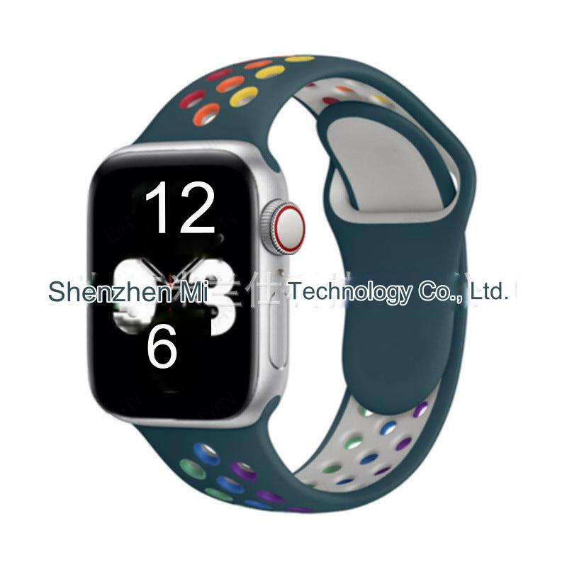 Dual Color Silicone Sport Band for Apple Watch Series 6, 7, 8, SE and Ultra - Comfortable & Durable