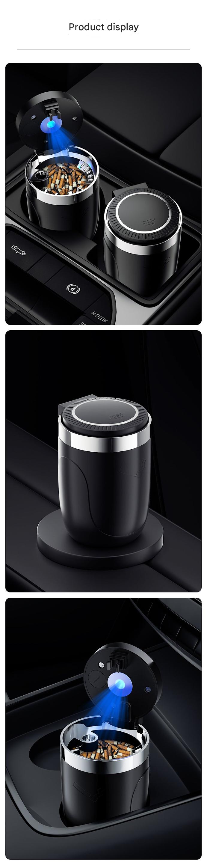 Automotive ashtray with LED