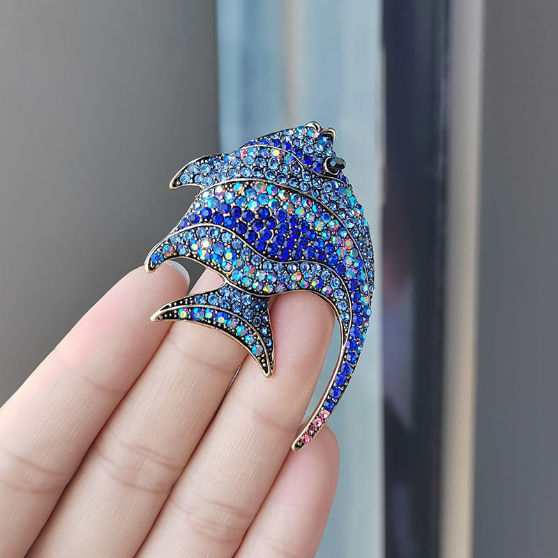 Tropical Fish Brooch Multi-Color Design