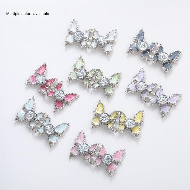 Adjustable Waist Butterfly Buckle with Rhinestones - On Clothing