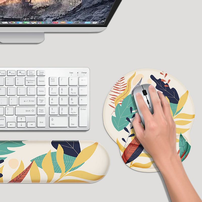 Custom Memory Foam Wrist Support Mouse Pad & Keyboard Rest for Ergonomic Comfort - Vibrant Designs
