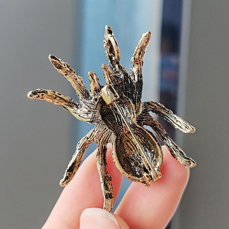 Unique insect brooch close-up with dazzling details