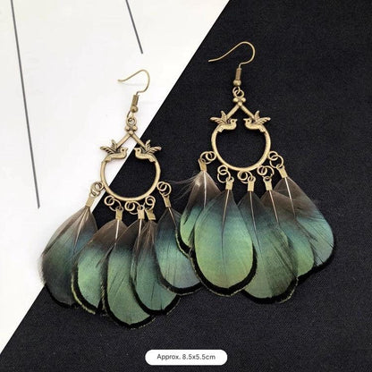 Colorful Feather Earrings Display - Image 8