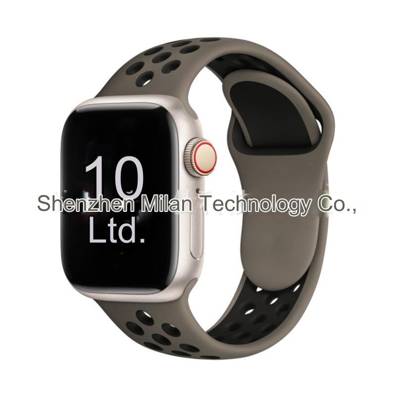 Dual Color Silicone Sport Band for Apple Watch Series 6, 7, 8, SE and Ultra - Comfortable & Durable
