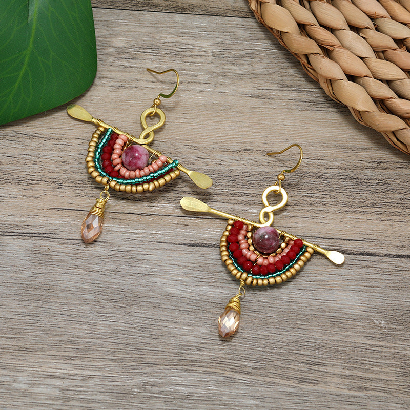 Artistic shot of ethnic design earrings