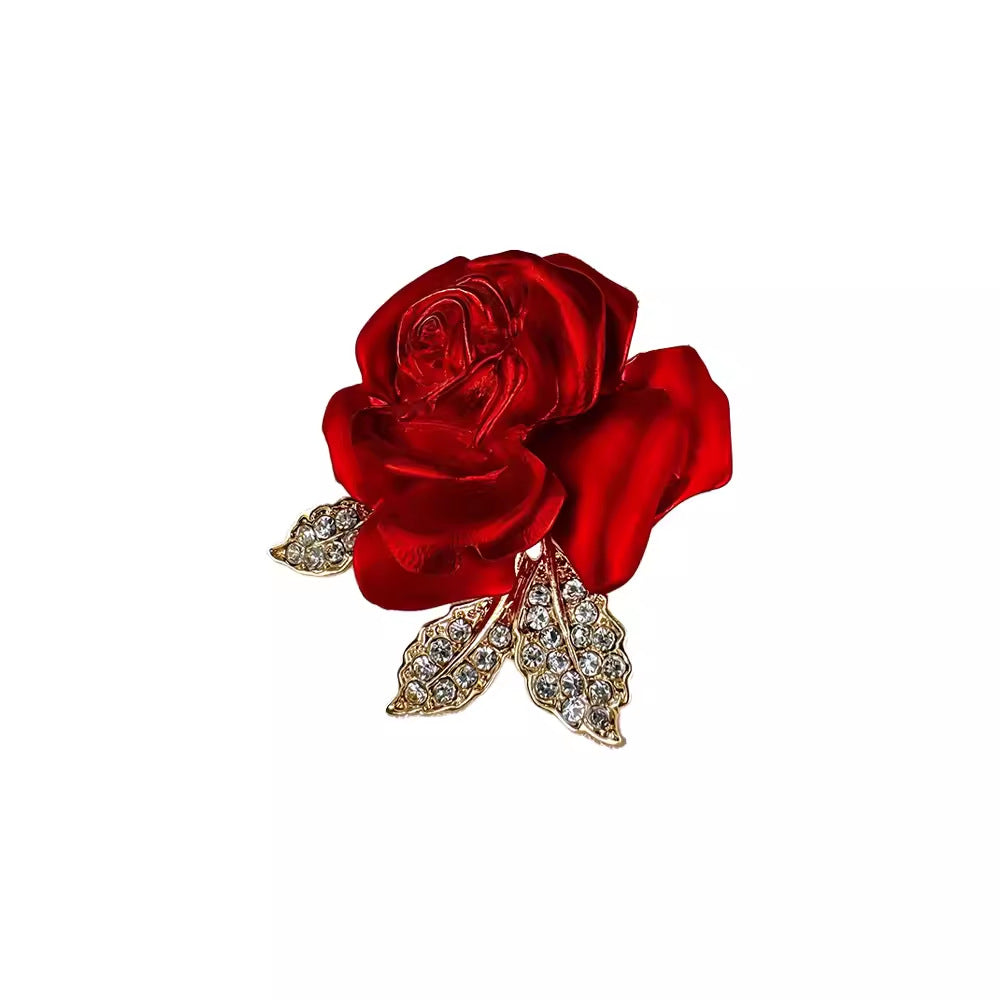 detailed view of rose flower brooch image 2