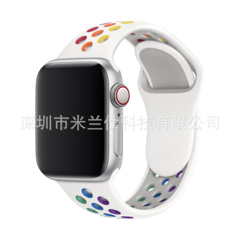 Dual Color Silicone Sport Band for Apple Watch Series 6, 7, 8, SE and Ultra - Comfortable & Durable