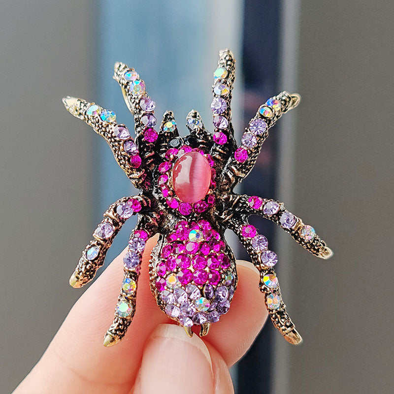 Unique insect brooch close-up with dazzling details