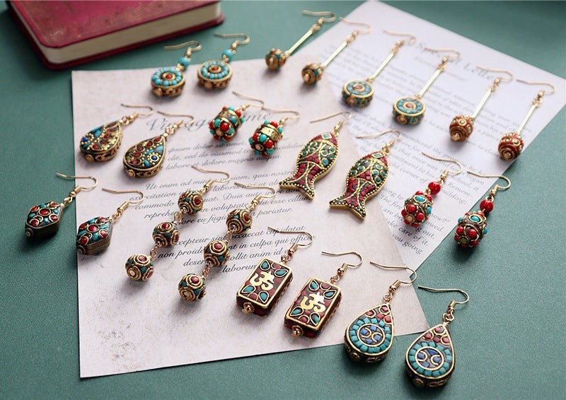 Handcrafted Nepalese earrings design 1