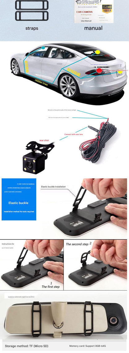 Car Rear View Mirror Dash Cam Front View