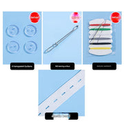 White Long Version [Elastic Band Length 22cm * Set = 1 Elastic Band + 4 Buttons + 1 Sewing Kit + (OPP Bag Packaging)]