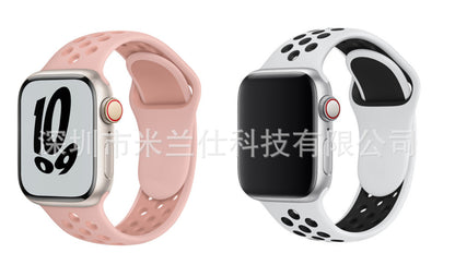 Dual Color Silicone Sport Band for Apple Watch Series 6, 7, 8, SE and Ultra - Comfortable & Durable