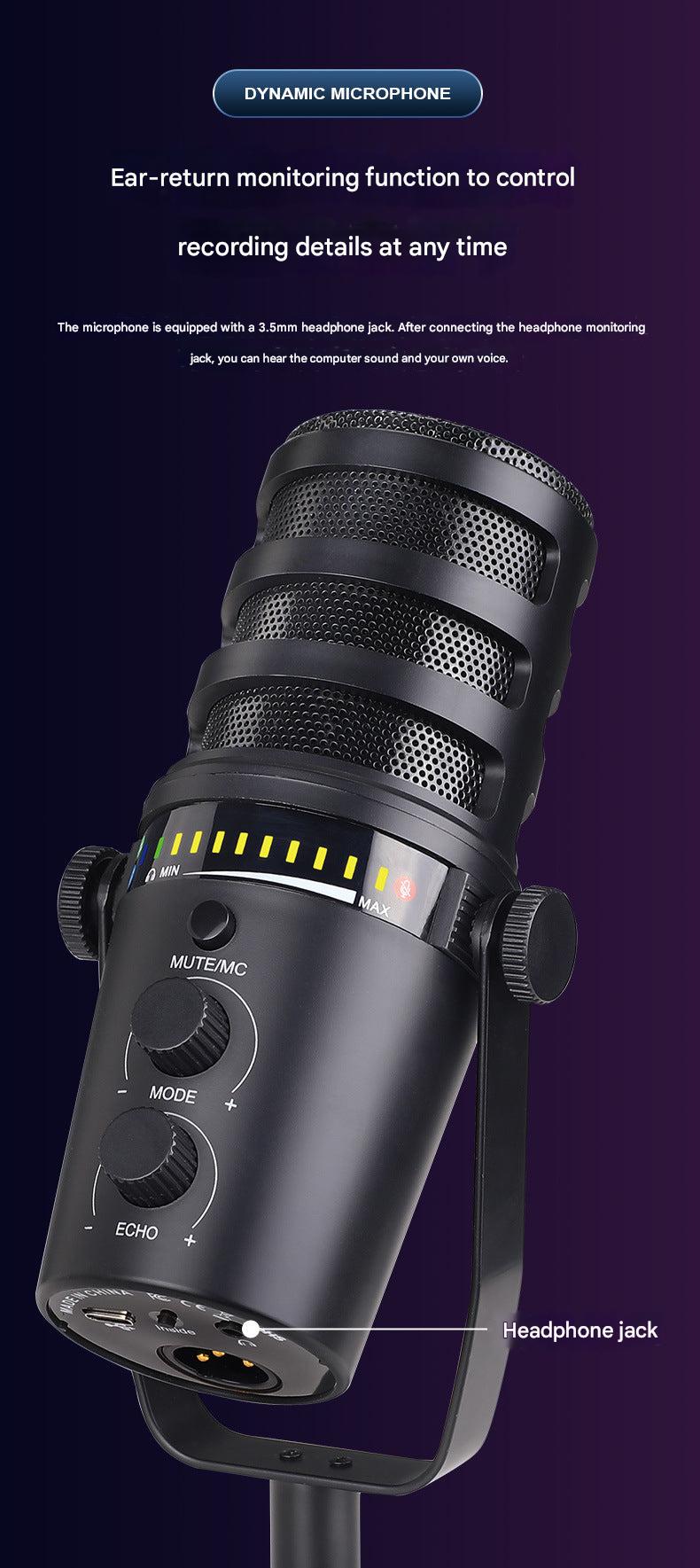 Microphone with adjustable arm for streaming