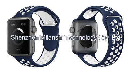 Dual Color Silicone Sport Band for Apple Watch Series 6, 7, 8, SE and Ultra - Comfortable & Durable