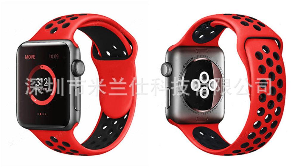 Dual Color Silicone Sport Band for Apple Watch Series 6, 7, 8, SE and Ultra - Comfortable & Durable