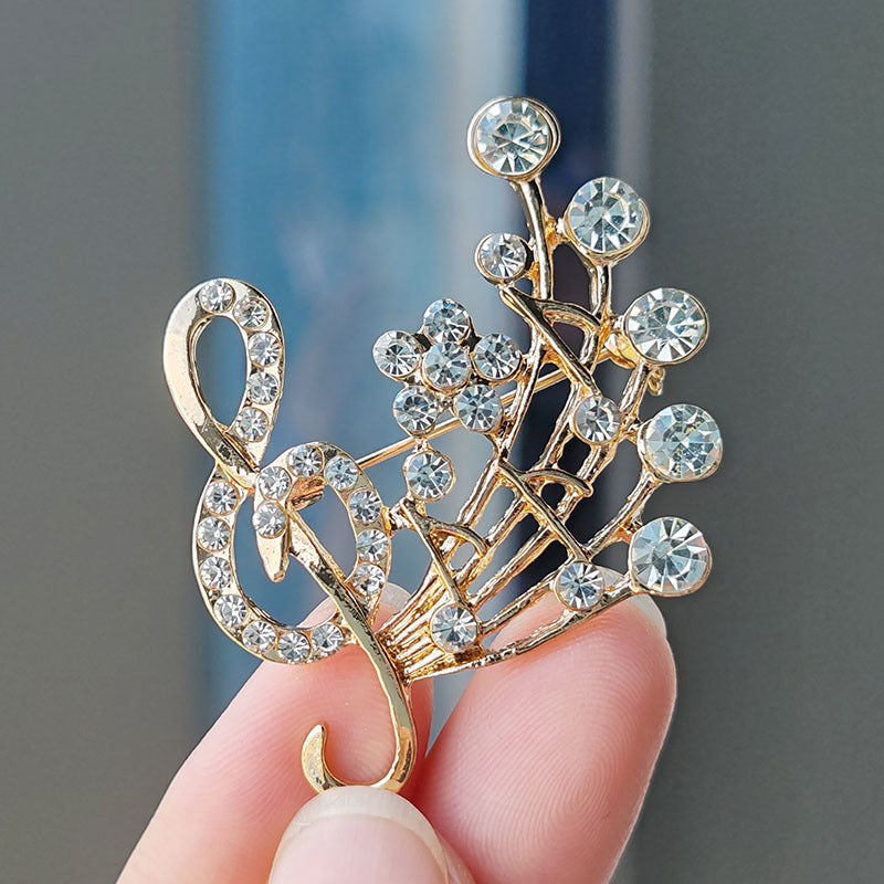 Creative Musical Note Brooch Image 1